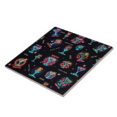 Neon Sign Space Age Atomic Martini Cocktails Print Tegeltje (Zijkant)