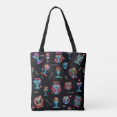 Neon Sign Space Age Atomic Martini Cocktails Print Tote Bag (Achterkant)