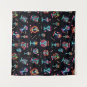 Neon Sign Space Age Atomic Martini Cocktails Print Wandkleed (Voorkant (horizontaal))