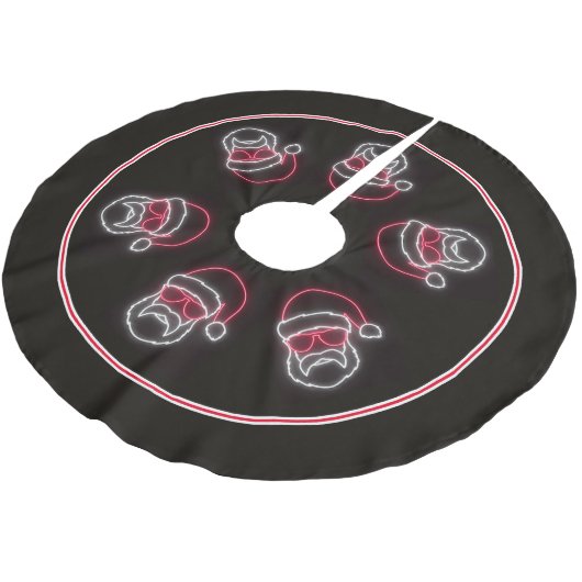 Neon Sign Style Santa in een zonnebril Kerstboom Rok (Gekanteld)