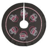 Neon Sign Style Santa in een zonnebril Kerstboom Rok (Voorkant)