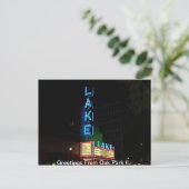  Neon Sign, Theater in het meer, Oak Park Il. Briefkaart (Staand voorkant)