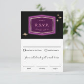 Neon Sign Vegas Bruiloft RSVP met Maaltijden Keuze (Staand voorkant)