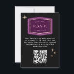 Neon Sign Vegas Weddenschap QR code Online RSVP<br><div class="desc">Geïnspireerd door de iconische neontekens van de oude tijd Las Vegas, is deze bestemmingsuitnodigingantwoordkaart een kleurrijke en leuke noot aan die geschiedenis en geeft je gasten een idee van die nostalgische nachtelijke Vegas vibe. Vergeet niet om met uw RSVP datum te personaliseren en de QR code bij te werken aan...</div>