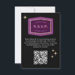 Neon Sign Vegas Weddenschap QR code Online RSVP<br><div class="desc">Geïnspireerd door de iconische neontekens van de oude tijd Las Vegas, is deze bestemmingsuitnodigingantwoordkaart een kleurrijke en leuke noot aan die geschiedenis en geeft je gasten een idee van die nostalgische nachtelijke Vegas vibe. Vergeet niet om met uw RSVP datum te personaliseren en de QR code bij te werken aan...</div>