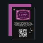 Neon Sign Vegas Weddenschap QR code Online RSVP Informatiekaartje<br><div class="desc">Geïnspireerd door de iconische neontekens van de oude tijd Las Vegas, is deze bestemmingsuitnodigingantwoordkaart een kleurrijke en leuke noot aan die geschiedenis en geeft je gasten een idee van die nostalgische nachtelijke Vegas vibe. Vergeet niet om met uw RSVP datum te personaliseren en de QR code bij te werken aan...</div>