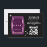 Neon Sign Vegas Weddenschap QR code Online RSVP Kaartje<br><div class="desc">Geïnspireerd door de iconische neontekens van de oude tijd Las Vegas, is deze bestemmingsuitnodigingantwoordkaart een kleurrijke en leuke noot aan die geschiedenis en geeft je gasten een idee van die nostalgische nachtelijke Vegas vibe. Vergeet niet om met uw RSVP datum te personaliseren en de QR code bij te werken aan...</div>