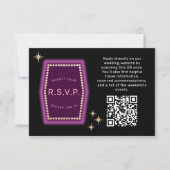 Neon Sign Vegas Weddenschap QR code Online RSVP Kaartje (Voorkant)