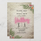 Neon Sign White Brick Botanical Weddenschap Kaart (Voorkant / Achterkant)