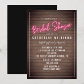 Neon Sign Wood Plank Vrijgezellenfeest Kaart (Voorkant / Achterkant)