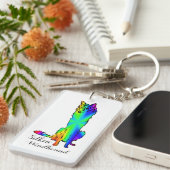 Neon Silken Windhound Sleutelhanger (Voorkant Rechts)