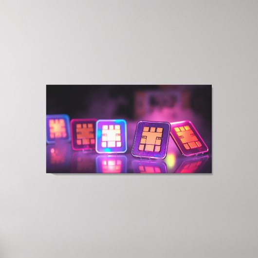 Neon SIM-raster Canvas Afdruk (Voorkant)