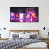 Neon SIM-raster Canvas Afdruk (Insitu (Slaapkamer))