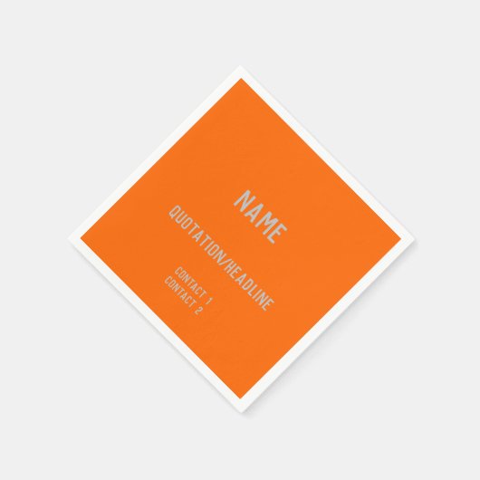 Neon Sinaasappel Aangepaste Papieren servetten (Hoek)