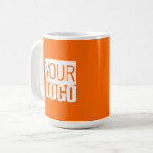 Neon sinaasappel - add logo -promo koffiemok (Voorkant links)