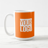 Neon sinaasappel - add logo -promo koffiemok (Links)