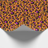 Neon Sinaasappel en Roze Cheetah print inpakpapier (Hoek)