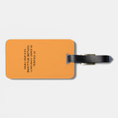 Neon Sinaasappel en zwart vet kleurrijke naam Sjab Bagagelabel (Achterkant horizontaal)