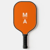 Neon sinaasappel - gedurfde monogrammen pickleball paddle (Voorkant)