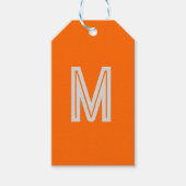 neon sinaasappel - monogram toevoegen cadeaulabel (Voorkant)