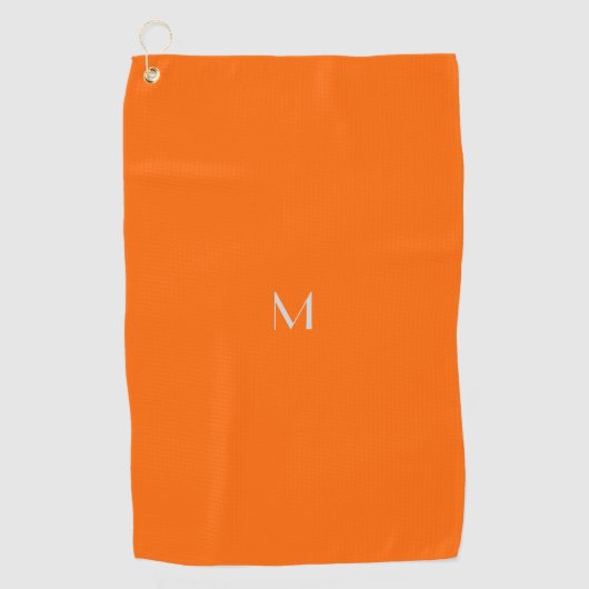 neon sinaasappel - monogram toevoegen golfhanddoek (Voorkant)