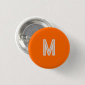 neon sinaasappel - monogram toevoegen ronde button 3,2 cm (Voorkant /achterkant)