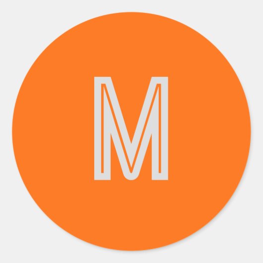 neon sinaasappel - monogram toevoegen ronde sticker (Voorkant)