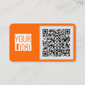 neon sinaasappel - QR-code - Visitekaartje (Voorkant)
