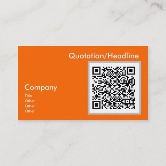 neon-sinaasappel - QR-code Visitekaartje (Achterkant)