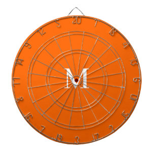 Neon Sinaasappel - uw gedurfde monogram Dartbord
