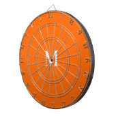 Neon Sinaasappel - uw gedurfde monogram Dartbord (Voorkant Rechts)
