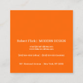 Neon sinaasappel - uw monogram vierkante visitekaartje (Achterkant)