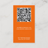 Neon sinaasappel - vet monogram visitekaartje (Achterkant)