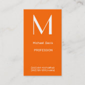 Neon sinaasappel - vet monogram visitekaartje (Voorkant)