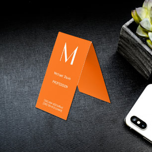 Neon sinaasappel - vet monogram visitekaartje