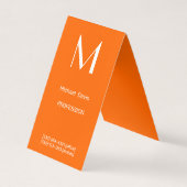 Neon sinaasappel - vet monogram visitekaartje (Voorkant)