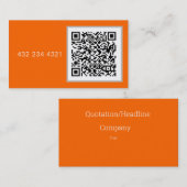 neon sinaasappel - vet QR-code Visitekaartje (Voorkant / Achterkant)