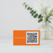 neon sinaasappel - vet QR-code Visitekaartje (Staand voorkant)