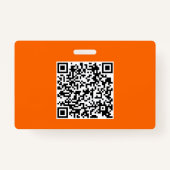 Neon sinaasappel - vetgedrukte letters - QR-code Badge (Achterkant)