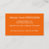 neon sinaasappel - voeg monogram visitekaartje toe (Achterkant)