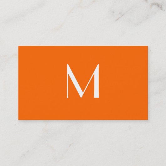 neon sinaasappel - voeg monogram visitekaartje toe (Voorkant)