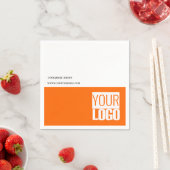 Neon sinaasappel & wit - voeg logo toe servet (Insitu)