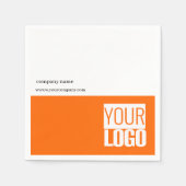 Neon sinaasappel & wit - voeg logo toe servet (Voorkant)