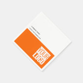 Neon sinaasappel & wit - voeg logo toe servet (Hoek)