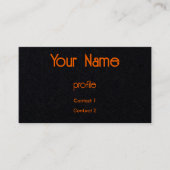 Neon sinaasappel & zwart visitekaartje (Voorkant)