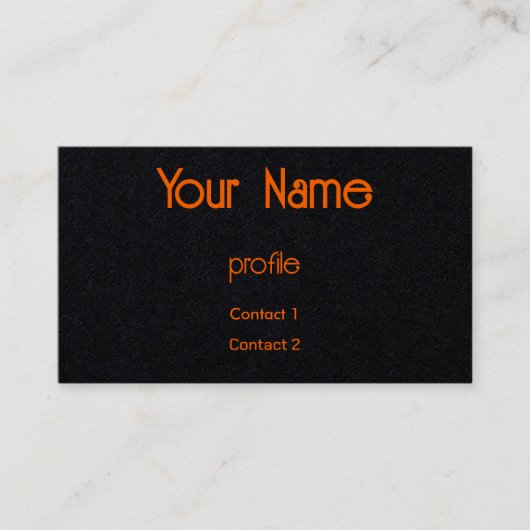 Neon sinaasappel & zwart visitekaartje (Voorkant)