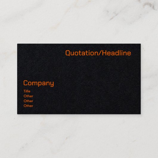 Neon sinaasappel & zwart visitekaartje (Achterkant)