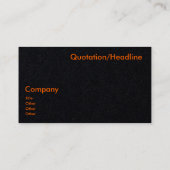 Neon sinaasappel & zwart visitekaartje (Achterkant)