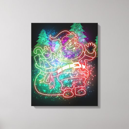 Neon Sinterklaas Canvas Afdruk (Voorkant)