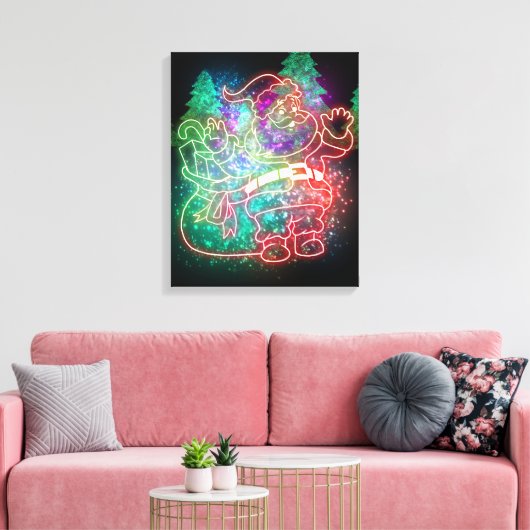 Neon Sinterklaas Canvas Afdruk (Insitu (Woonkamer))